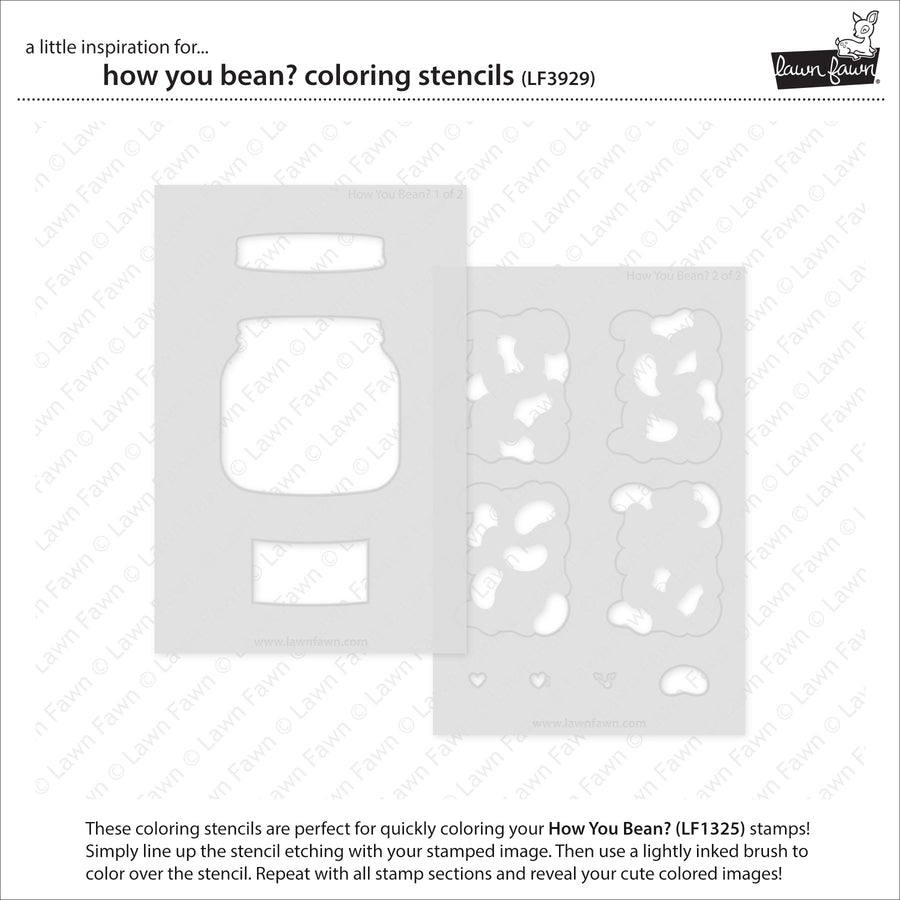 Lawn Fawn - Coloring Stencils - How You Bean?-ScrapbookPal