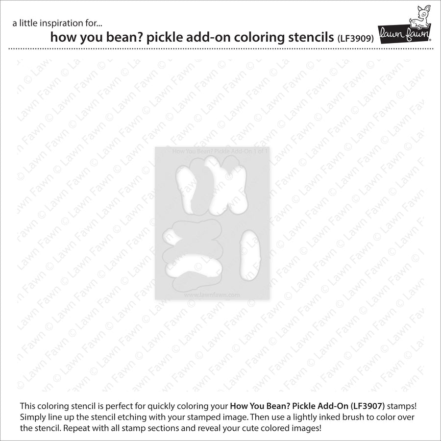 Lawn Fawn - Coloring Stencils - How You Bean? Pickle Add-on-ScrapbookPal