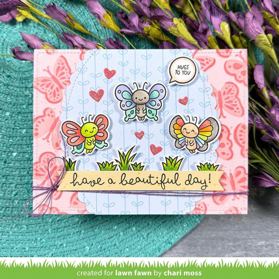 Lawn Fawn - Coloring Stencils - I Like Big Butterflies-ScrapbookPal