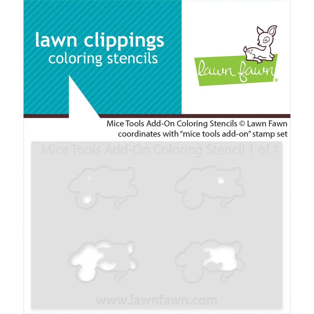 Lawn Fawn - Coloring Stencils - Mice Tools Add-On-ScrapbookPal