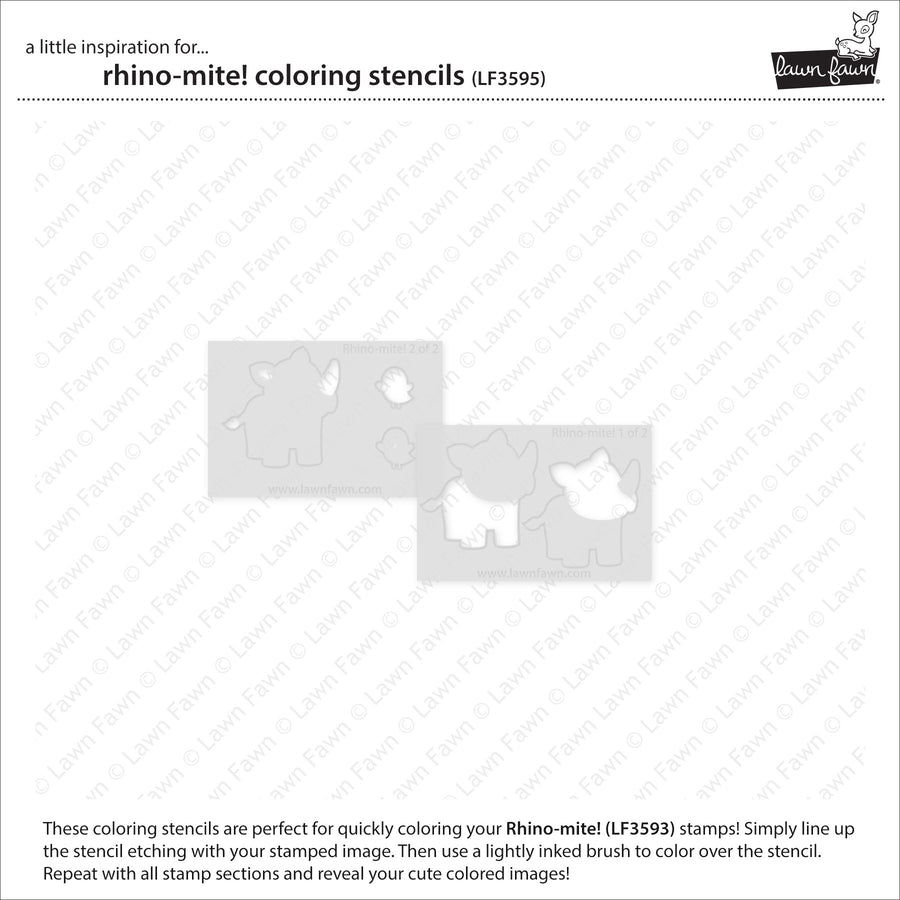 Lawn Fawn - Coloring Stencils - Rhino-Mite!-ScrapbookPal