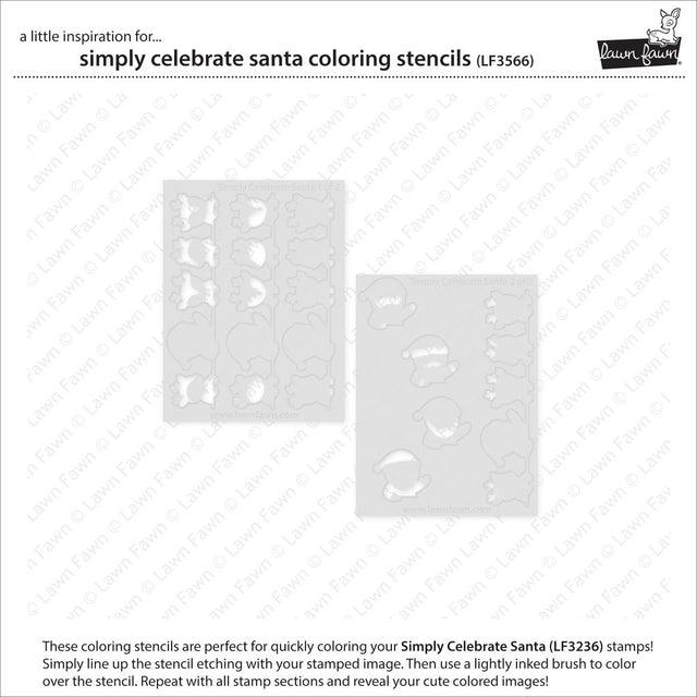 Lawn Fawn - Coloring Stencils - Simply Celebrate Santa-ScrapbookPal