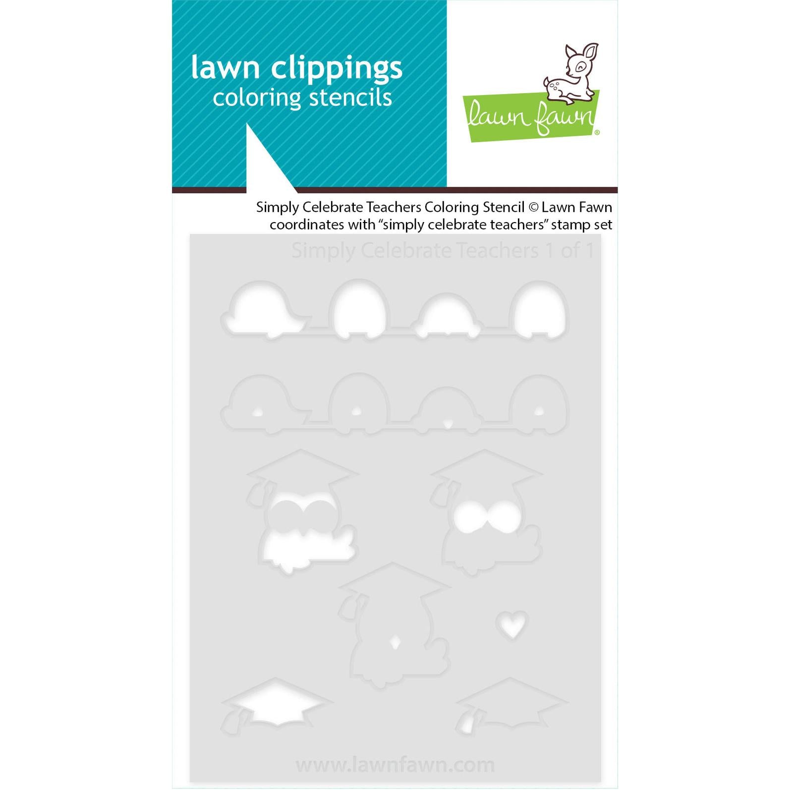 Lawn Fawn - Coloring Stencils - Simply Celebrate Teachers-ScrapbookPal