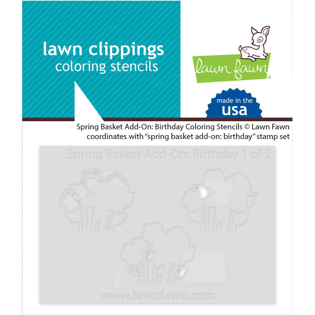 Lawn Fawn - Coloring Stencils - Spring Basket Add-On: Birthday-ScrapbookPal