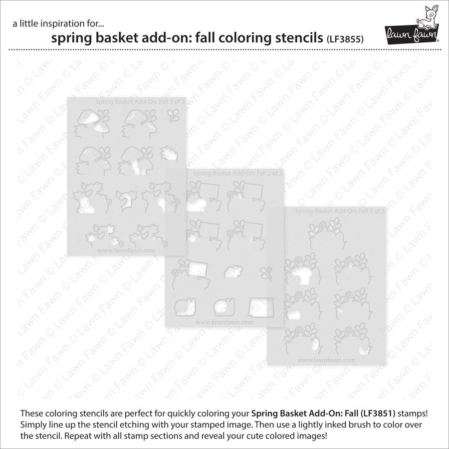 Lawn Fawn - Coloring Stencils - Spring Basket Add-on: Fall-ScrapbookPal