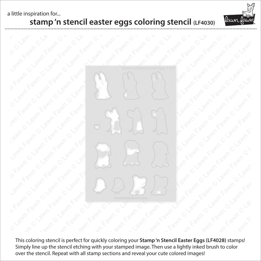 Lawn Fawn - Coloring Stencils - Stamp 'n Stencil Easter Eggs-ScrapbookPal