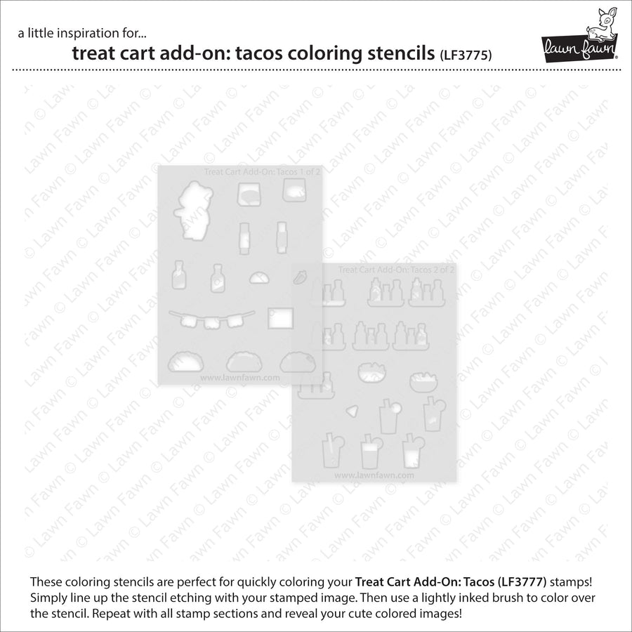 Lawn Fawn - Coloring Stencils - Treat Cart Add-On: Tacos-ScrapbookPal