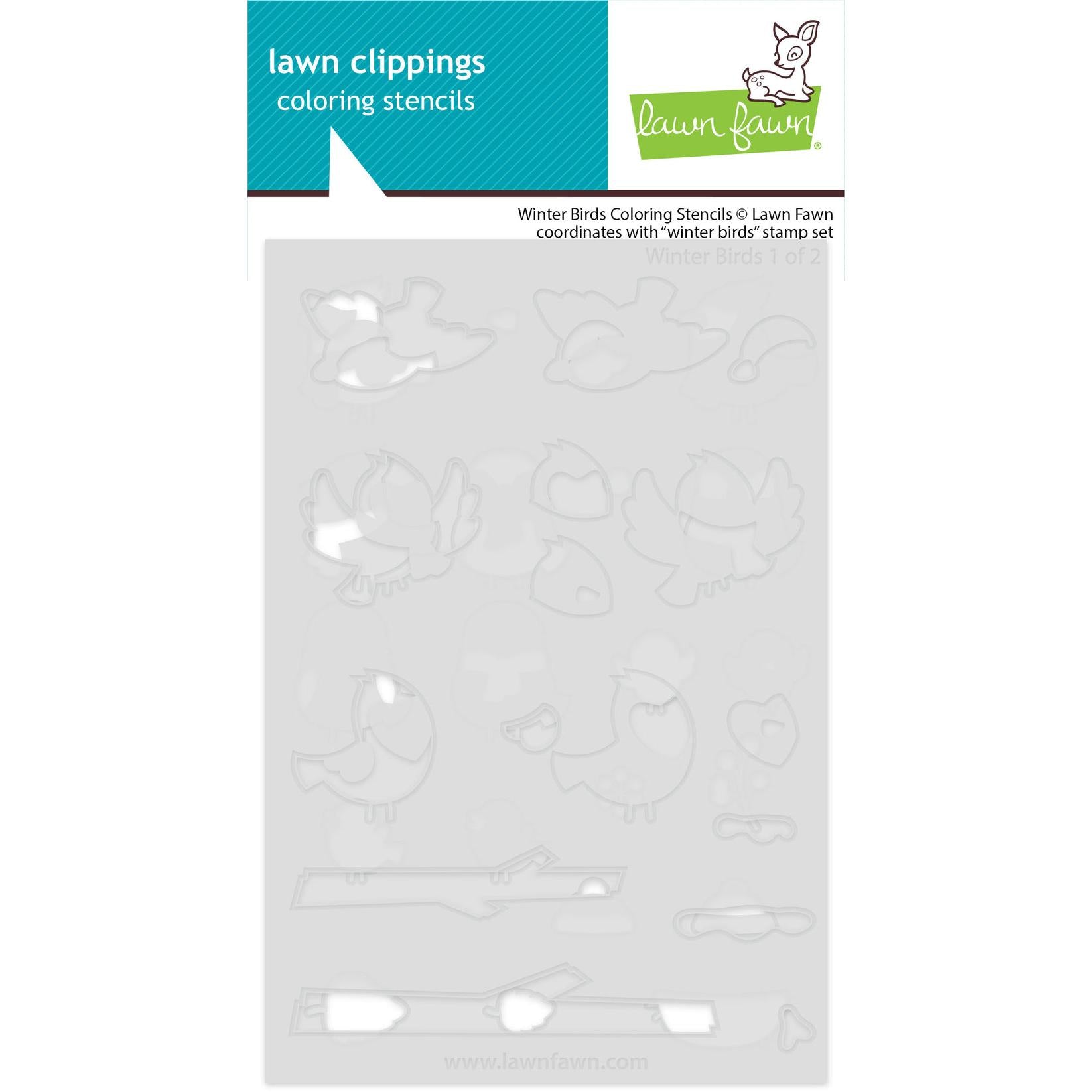 Lawn Fawn - Coloring Stencils - Winter Birds-ScrapbookPal