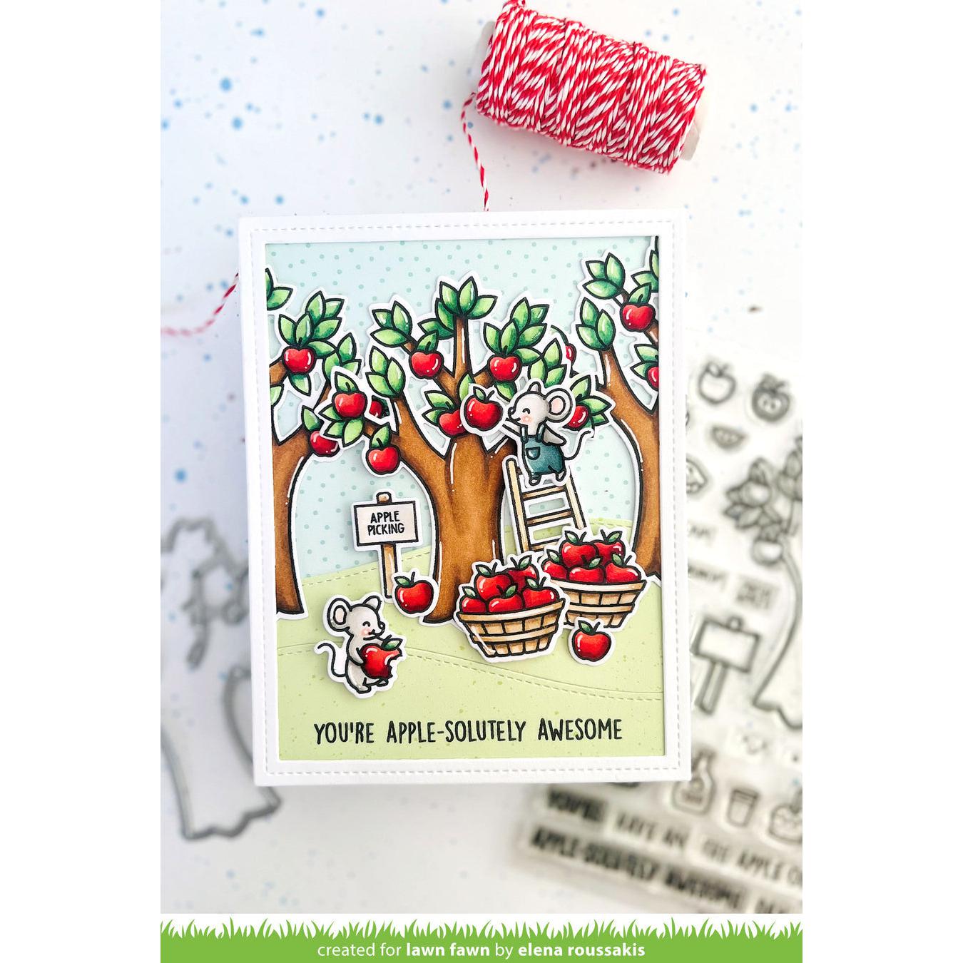 Lawn Fawn - Lawn Cuts - Apple-solutely Awesome-ScrapbookPal