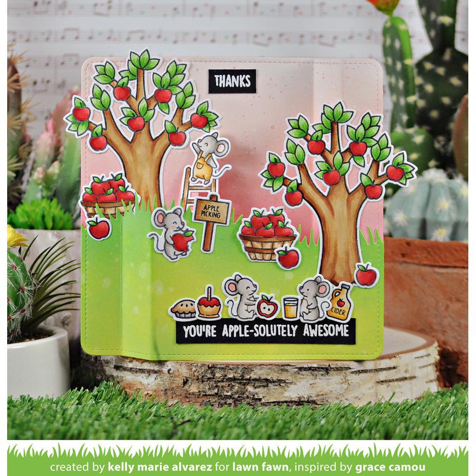 Lawn Fawn - Lawn Cuts - Apple-solutely Awesome-ScrapbookPal