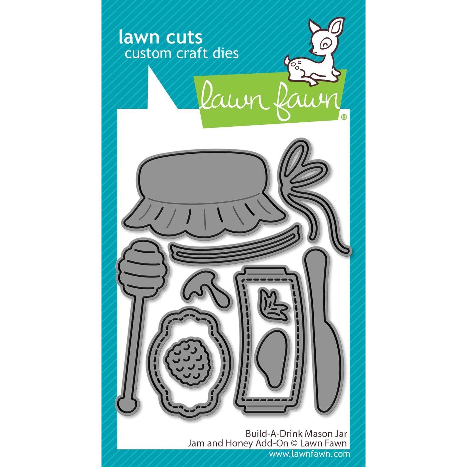 Lawn Fawn - Lawn Cuts - Build-A-Drink Mason Jar Jam and Honey Add-On-ScrapbookPal