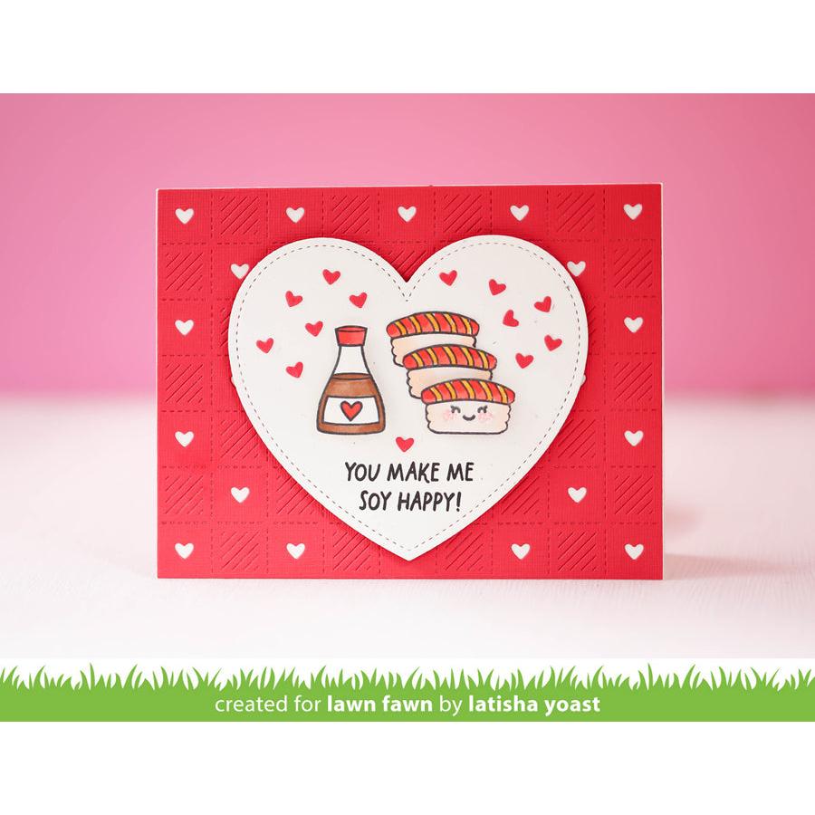 Lawn Fawn - Lawn Cuts - Checkered Hearts Backdrop: Landscape-ScrapbookPal