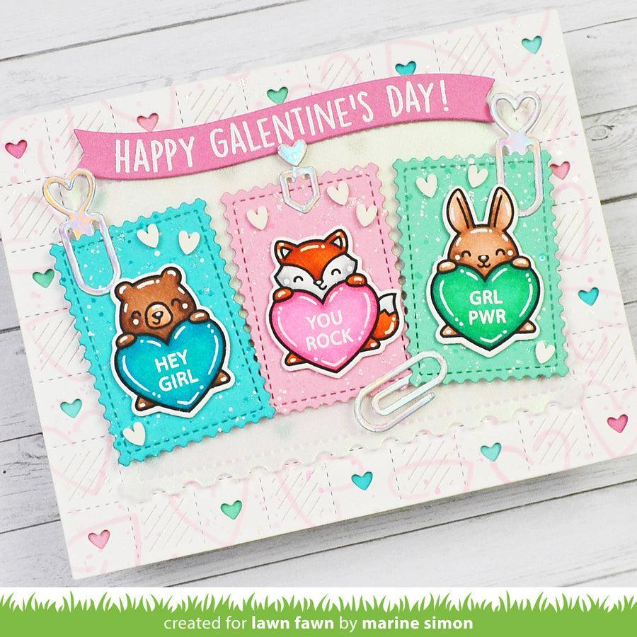 Lawn Fawn - Lawn Cuts - Checkered Hearts Backdrop: Landscape-ScrapbookPal
