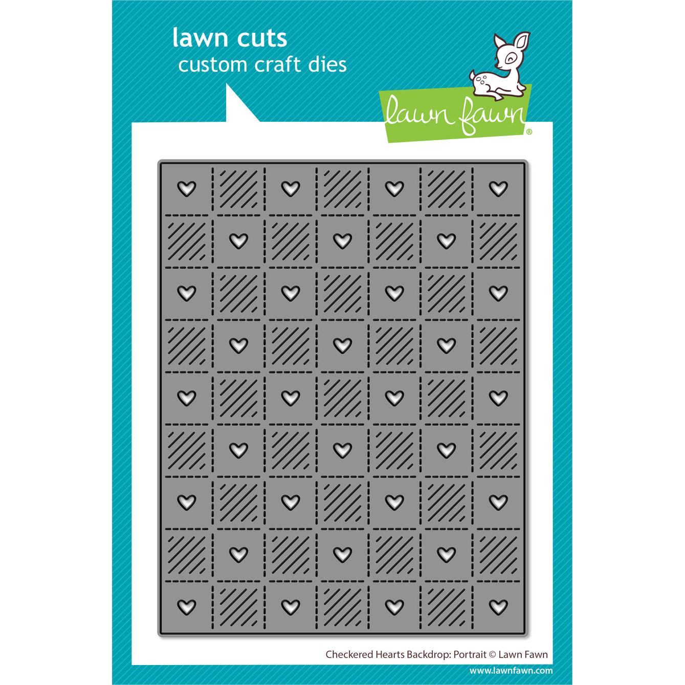 Lawn Fawn - Lawn Cuts - Checkered Hearts Backdrop: Portrait-ScrapbookPal