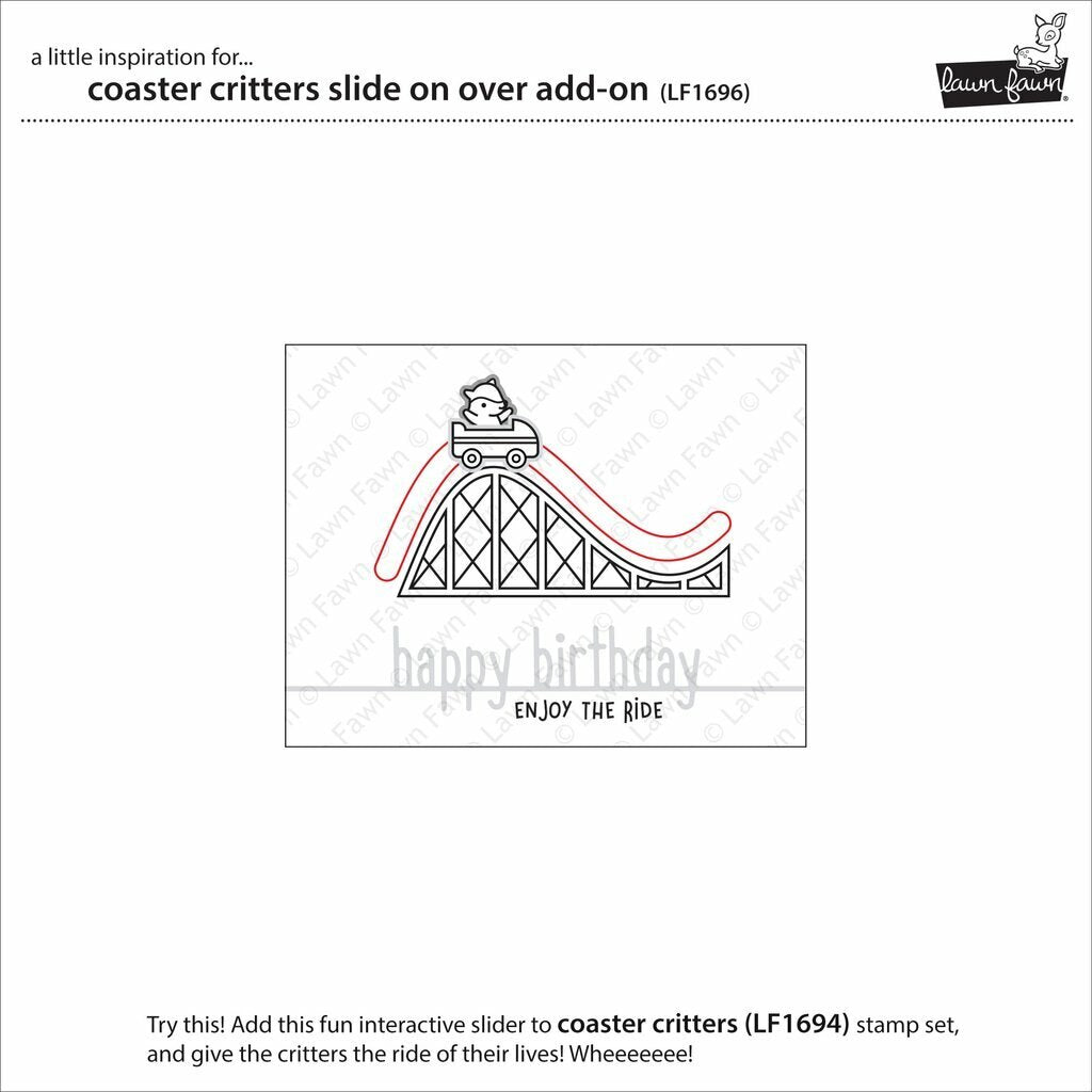 Lawn Fawn - Lawn Cuts - Coaster Critters Slide on Over Add-On-ScrapbookPal