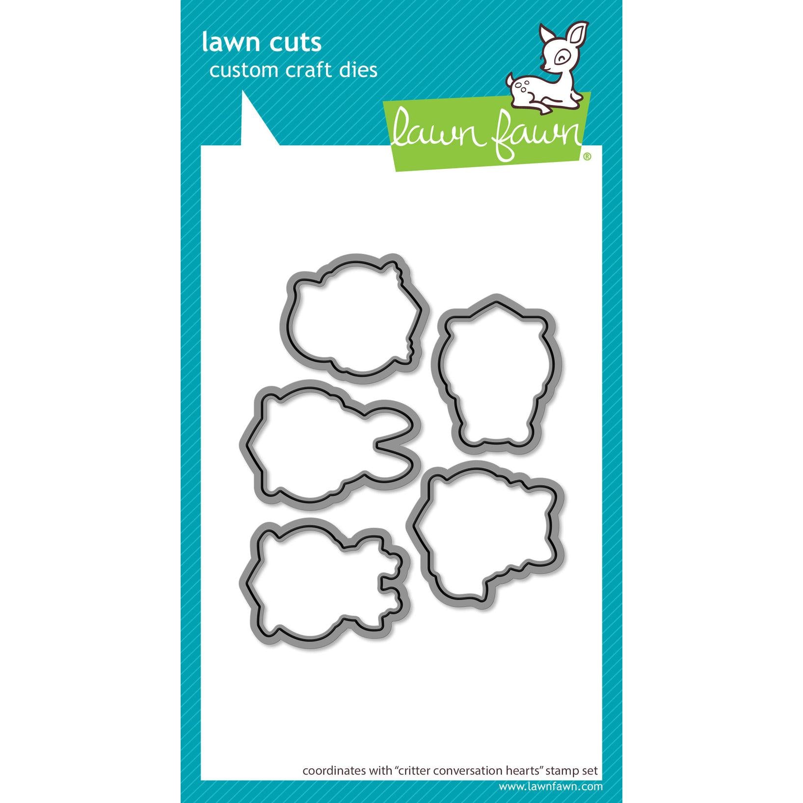 Lawn Fawn - Lawn Cuts - Critter Conversation Hearts-ScrapbookPal