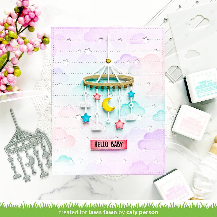 Lawn Fawn - Lawn Cuts - Dotted Moon and Stars Backdrop: Landscape-ScrapbookPal