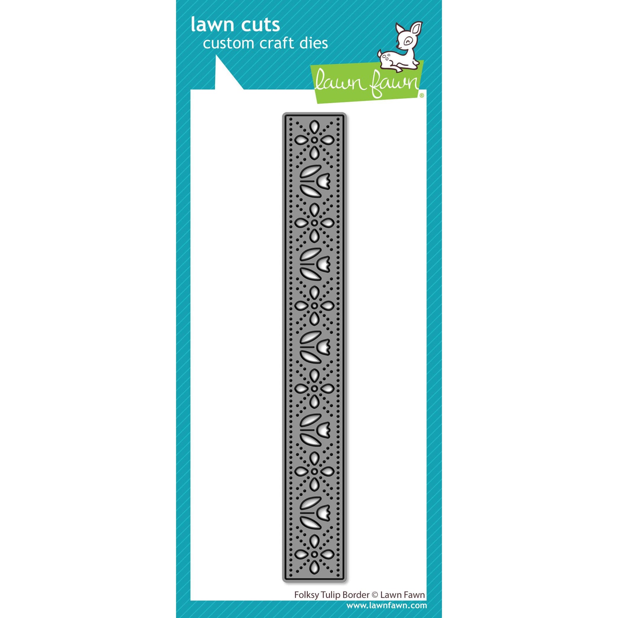 Lawn Fawn - Lawn Cuts - Folksy Tulip Border-ScrapbookPal