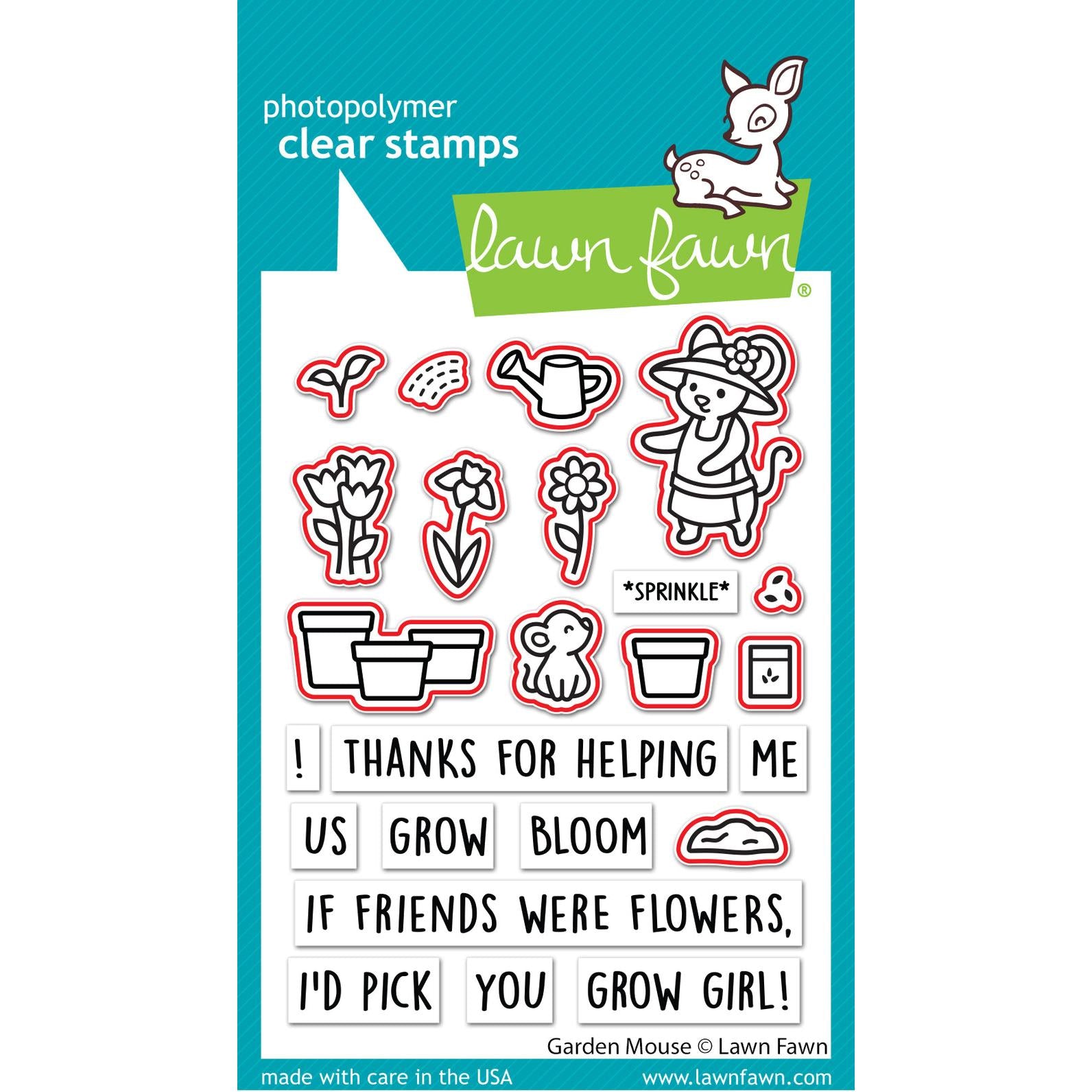 Lawn Fawn - Lawn Cuts - Garden Mouse-ScrapbookPal