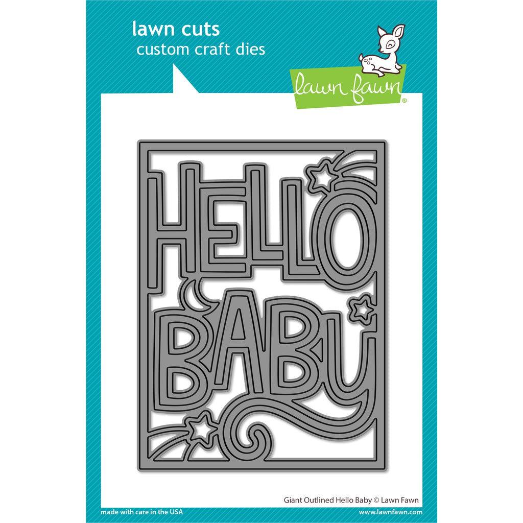 Lawn Fawn - Lawn Cuts - Giant Outlined Hello Baby-ScrapbookPal