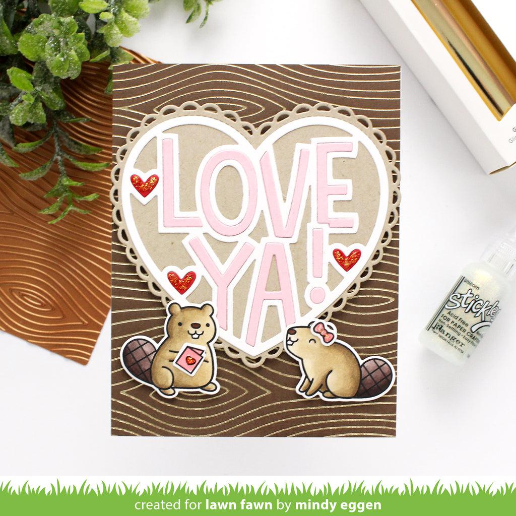 Lawn Fawn - Lawn Cuts - Giant Outlined Love Ya-ScrapbookPal
