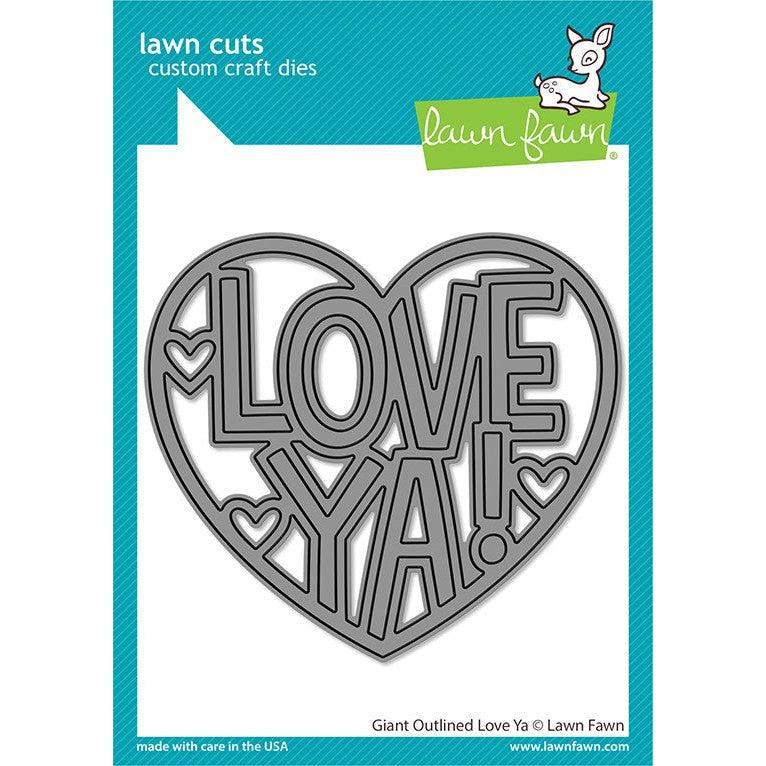 Lawn Fawn - Lawn Cuts - Giant Outlined Love Ya-ScrapbookPal