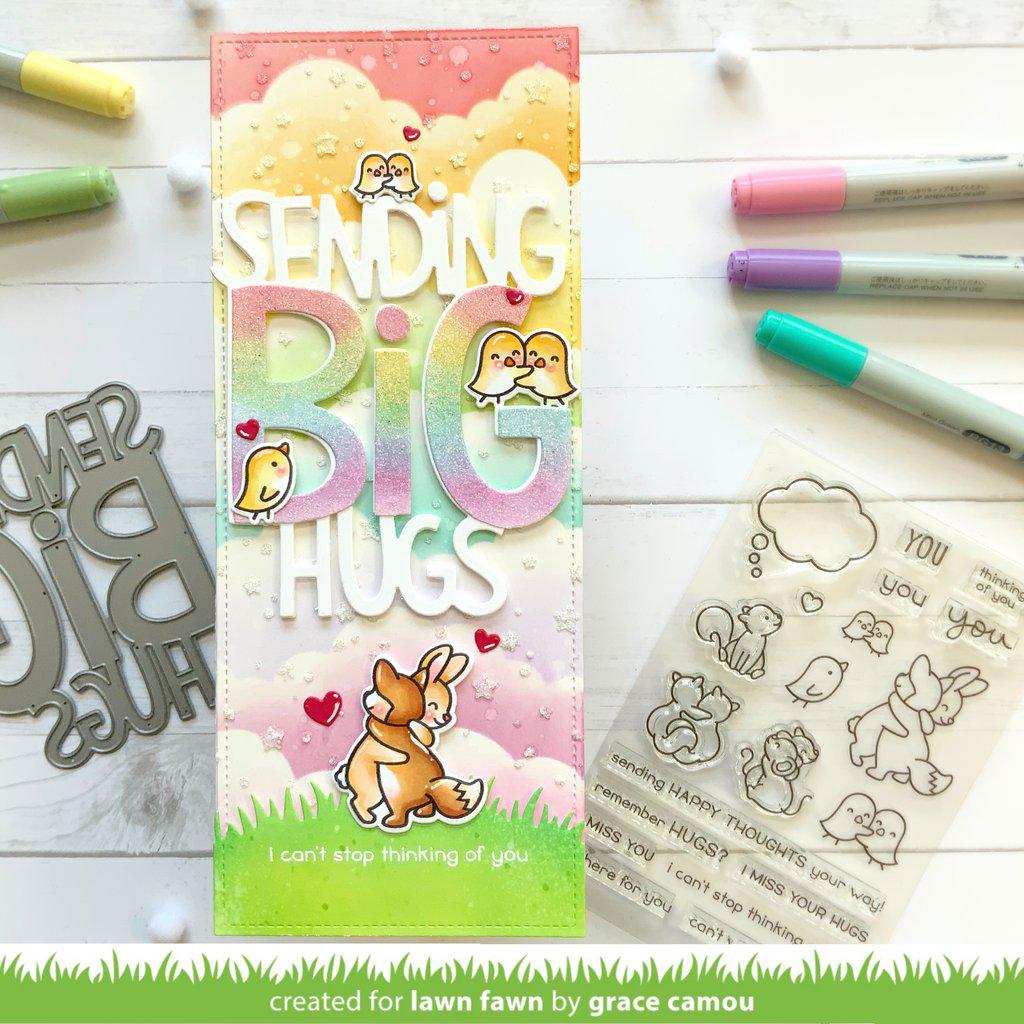 Lawn Fawn - Lawn Cuts - Giant Sending Big Hugs-ScrapbookPal