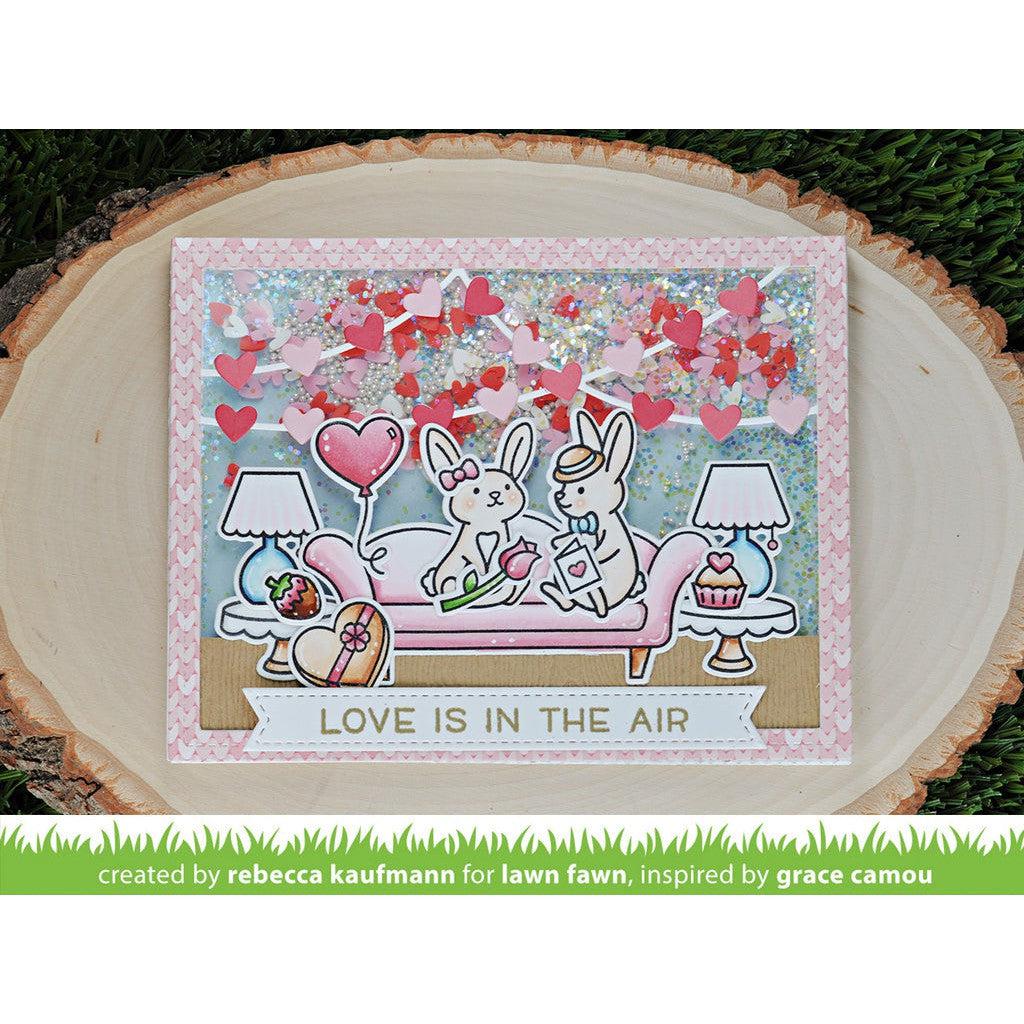 Lawn Fawn - Lawn Cuts - Heart Garland Backdrop: Landscape-ScrapbookPal