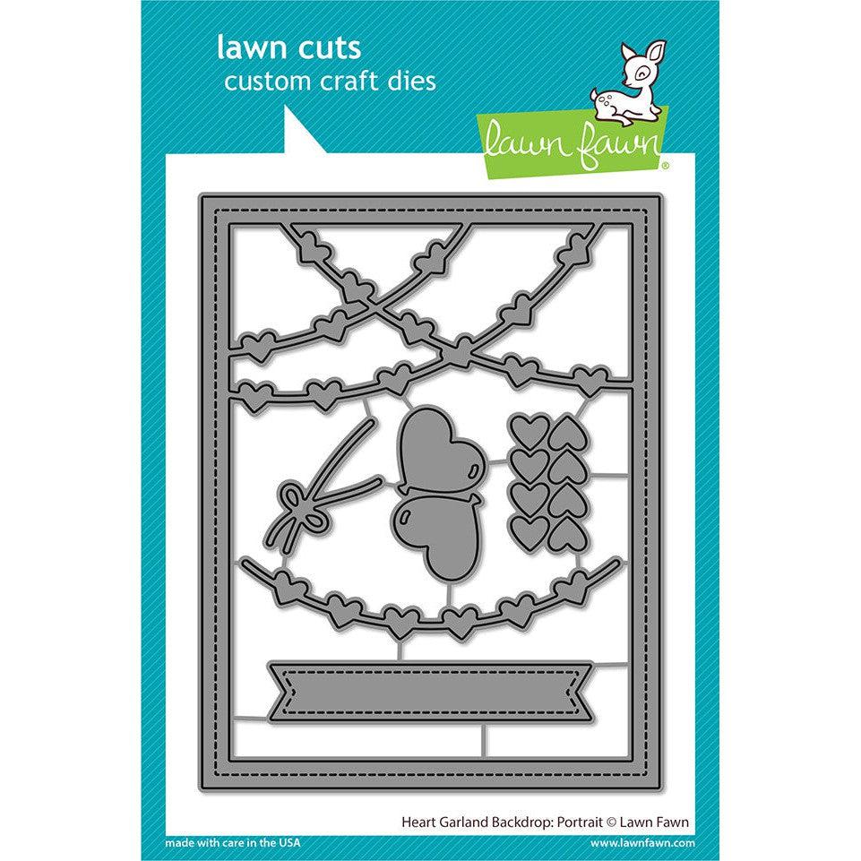 Lawn Fawn - Lawn Cuts - Heart Garland Backdrop: Portrait-ScrapbookPal