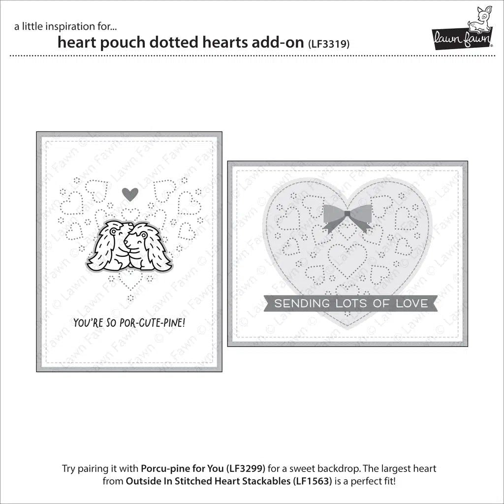 Lawn Fawn - Lawn Cuts - Heart Pouch Dotted Hearts Add-On-ScrapbookPal