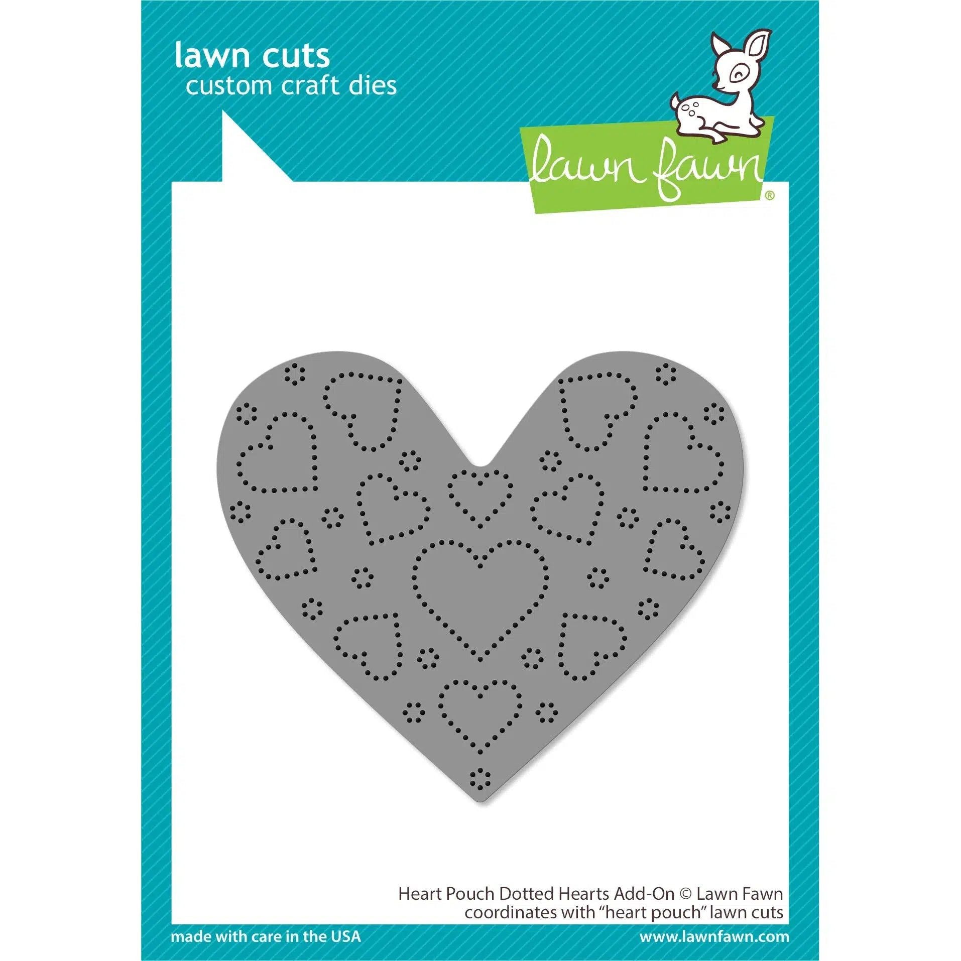 Lawn Fawn - Lawn Cuts - Heart Pouch Dotted Hearts Add-On-ScrapbookPal