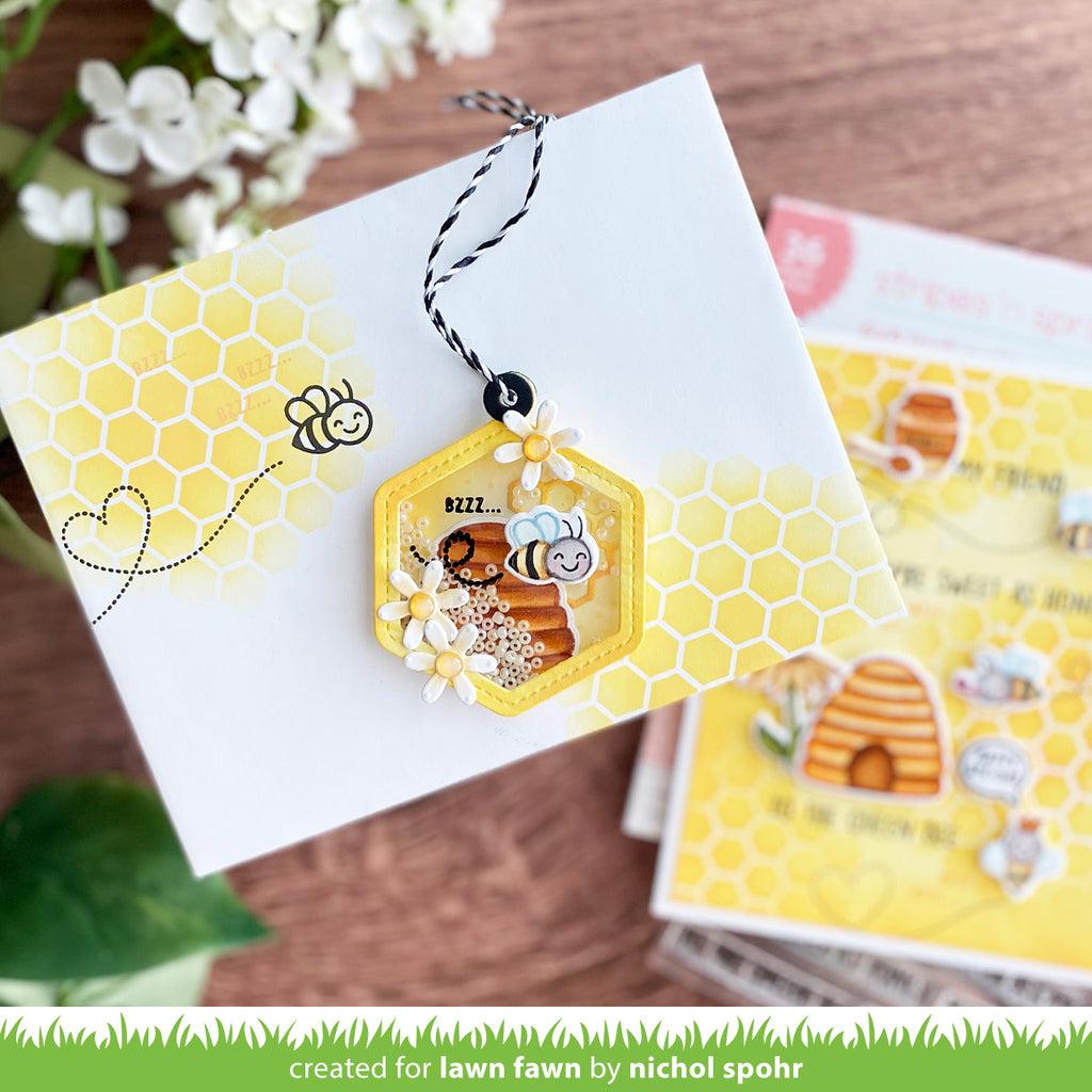 Lawn Fawn - Lawn Cuts - Honeycomb Shaker Gift Tag-ScrapbookPal