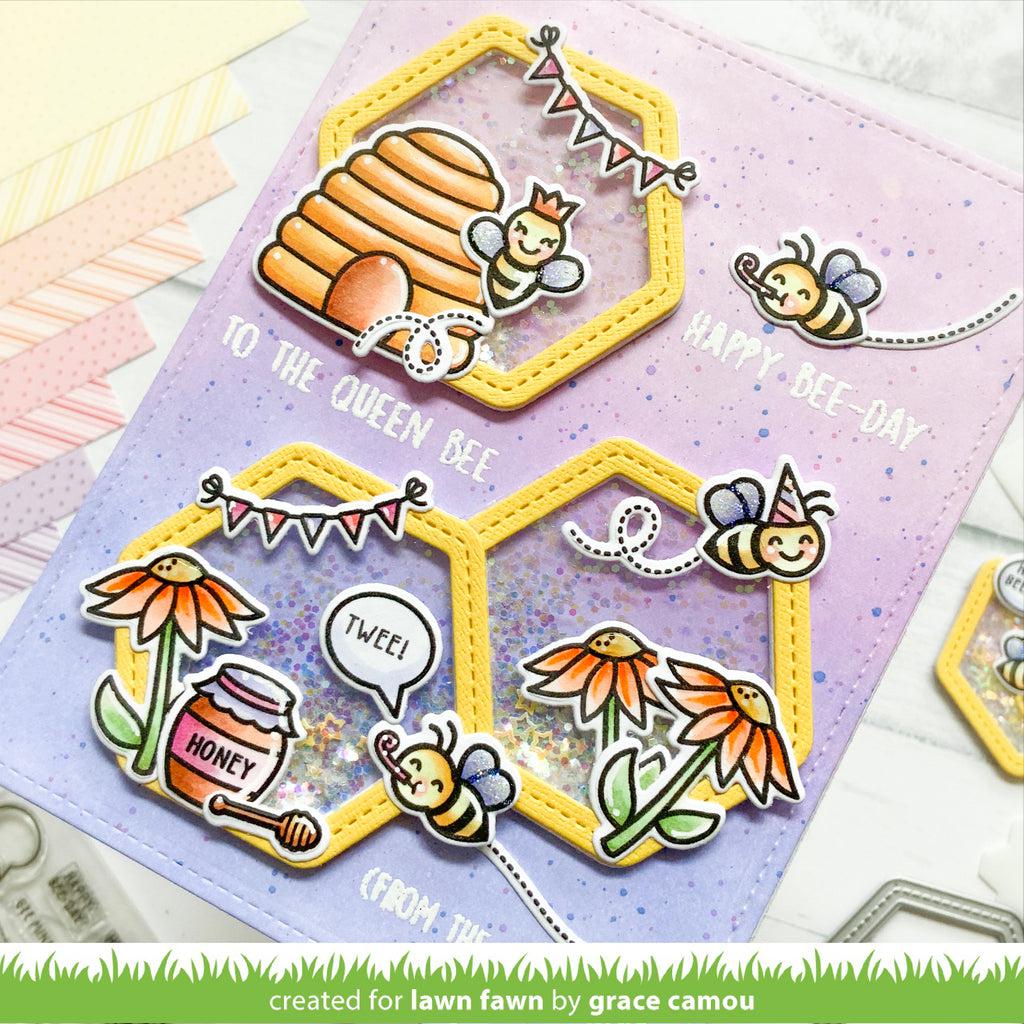 Lawn Fawn - Lawn Cuts - Honeycomb Shaker Gift Tag-ScrapbookPal