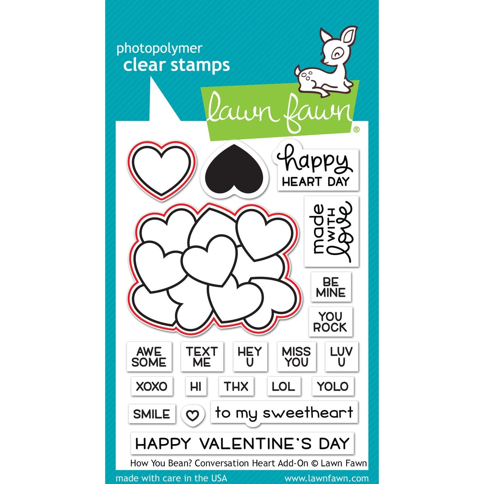 Lawn Fawn - Lawn Cuts - How You Bean? Conversation Heart Add-On-ScrapbookPal