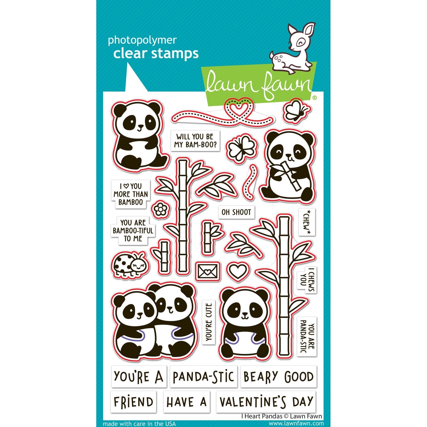 Lawn Fawn - Lawn Cuts - I Heart Pandas-ScrapbookPal