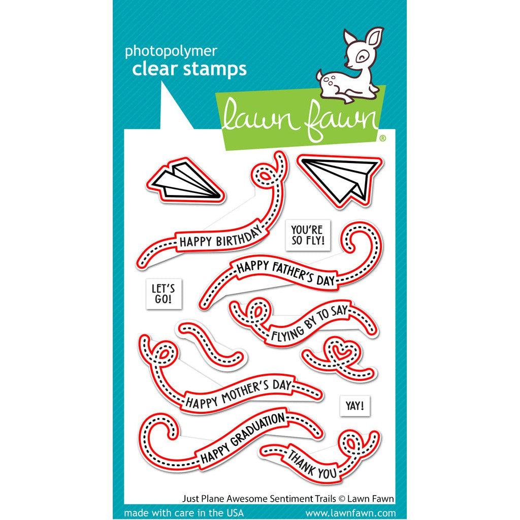 Lawn Fawn - Lawn Cuts - Just Plane Awesome Sentiment Trails-ScrapbookPal