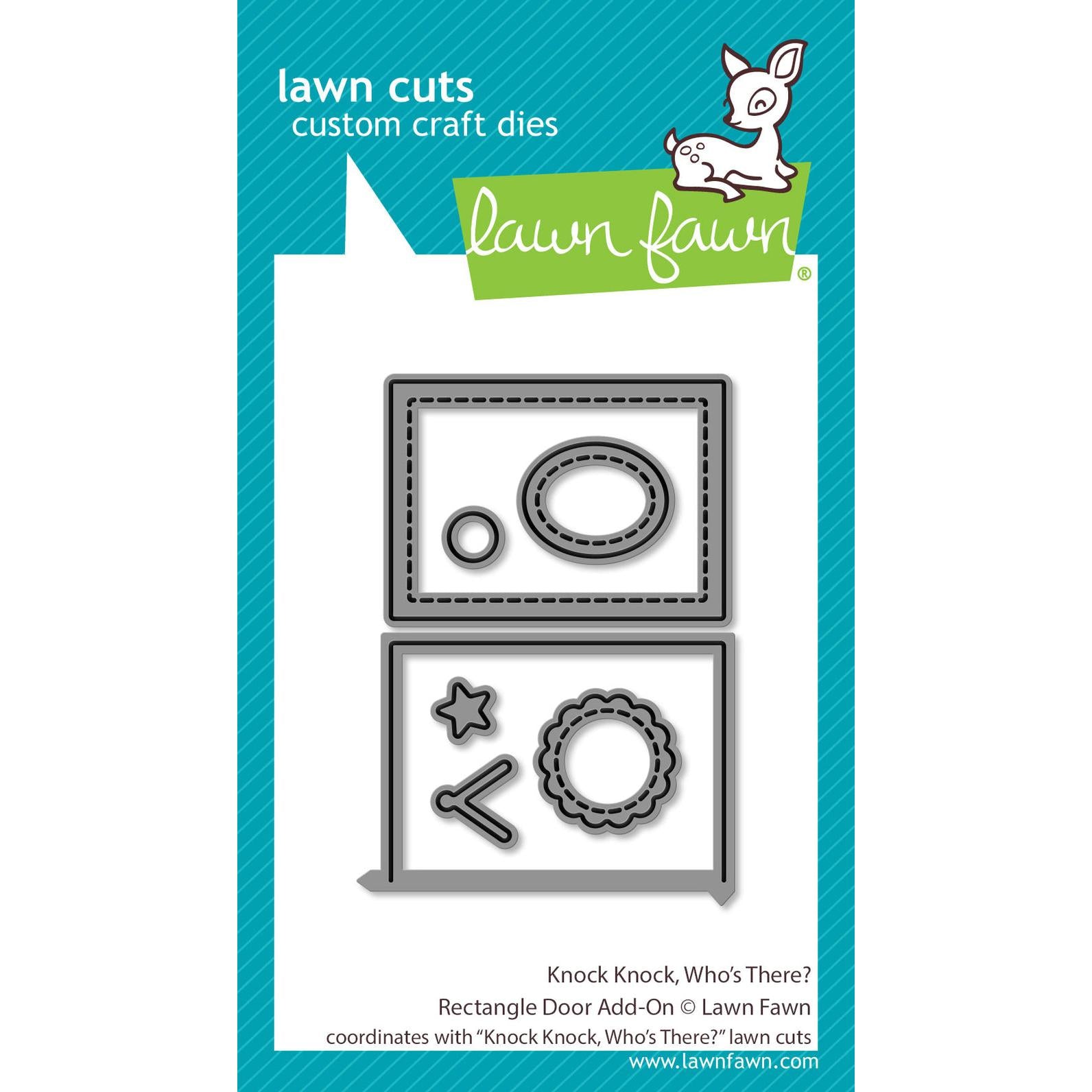 Lawn Fawn - Lawn Cuts - Knock Knock, Who's There? Rectangle Door Add-on-ScrapbookPal
