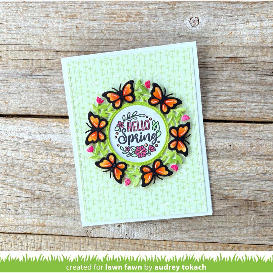 Lawn Fawn - Lawn Cuts - Magic Iris Butterfly Wreath Add-On-ScrapbookPal
