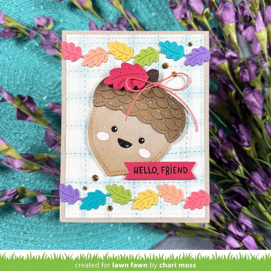 Lawn Fawn - Lawn Cuts - Outside In Stitched Acorn-ScrapbookPal