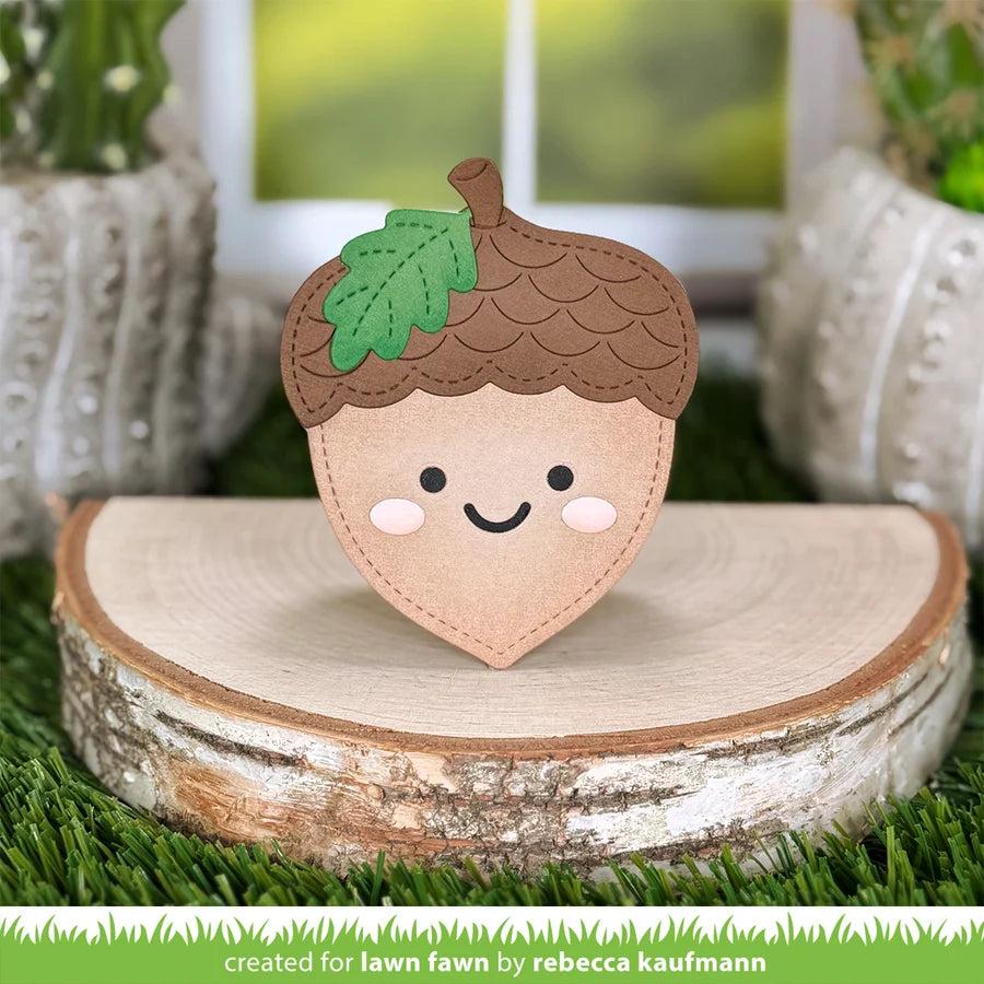 Lawn Fawn - Lawn Cuts - Outside In Stitched Acorn-ScrapbookPal