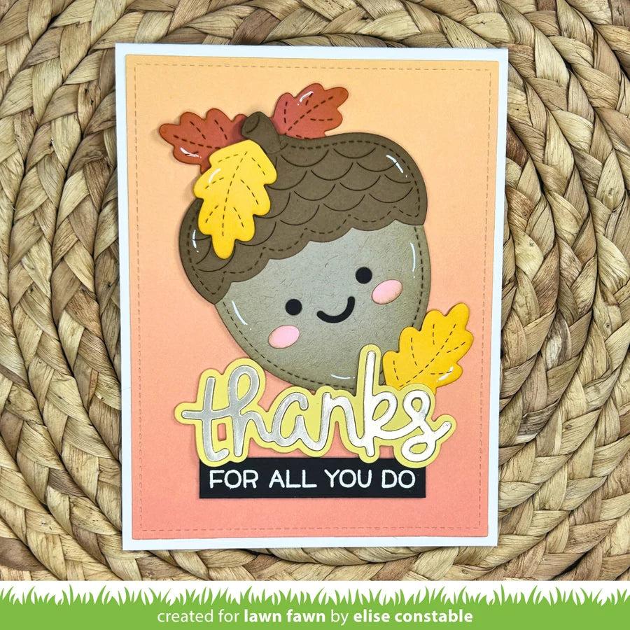 Lawn Fawn - Lawn Cuts - Outside In Stitched Acorn-ScrapbookPal