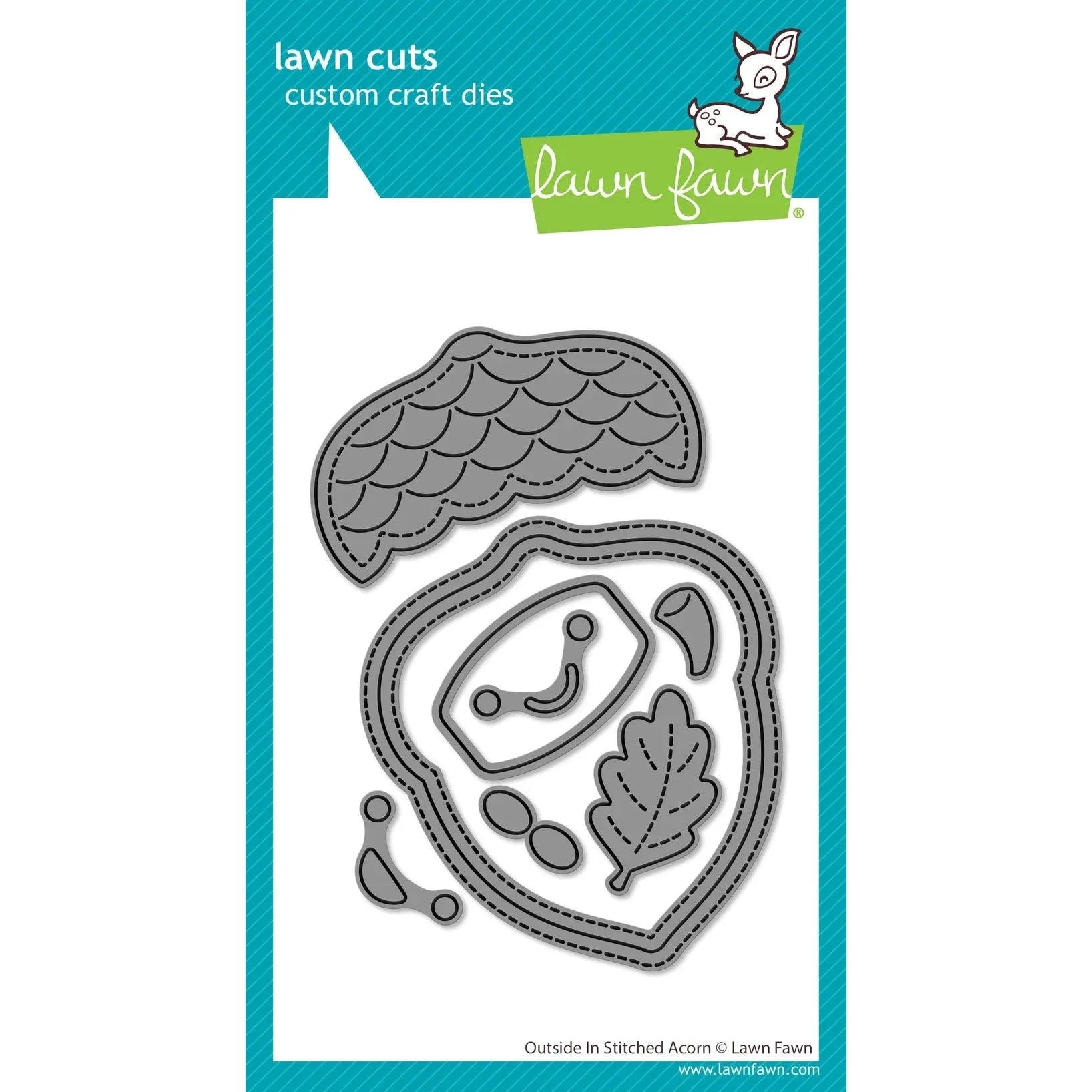 Lawn Fawn - Lawn Cuts - Outside In Stitched Acorn-ScrapbookPal