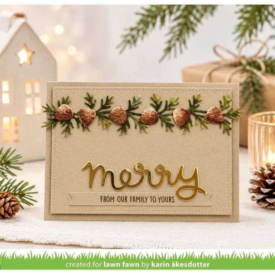 Lawn Fawn - Lawn Cuts - Pinecone And Leaves Border-ScrapbookPal