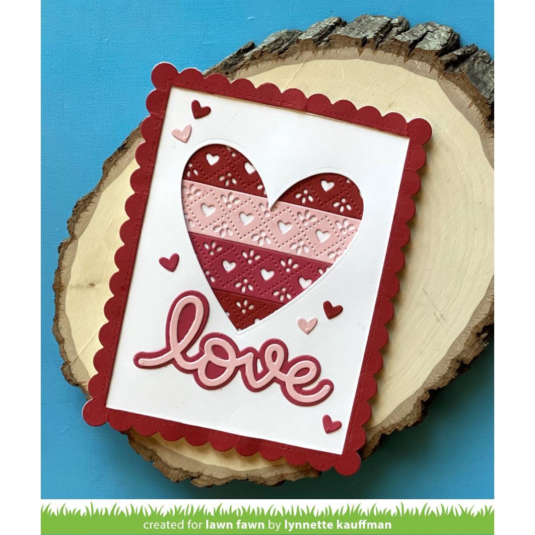 Lawn Fawn - Lawn Cuts - Quilted Heart Border-ScrapbookPal