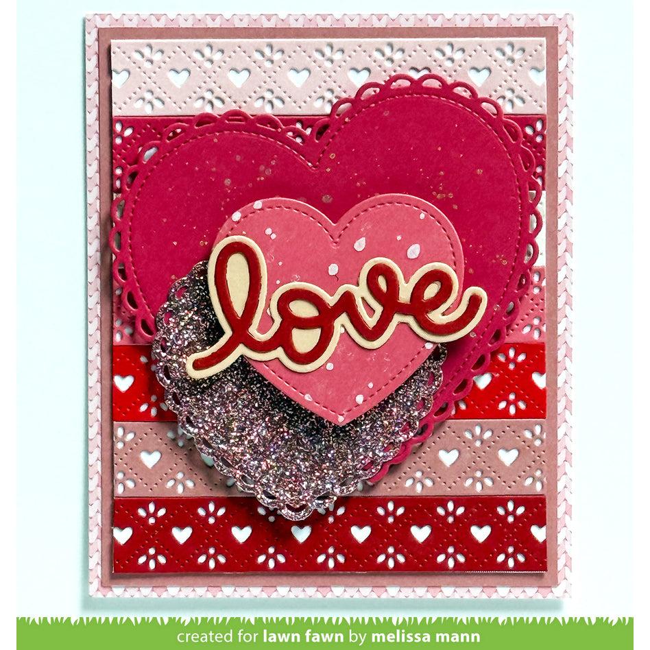 Lawn Fawn - Lawn Cuts - Quilted Heart Border-ScrapbookPal