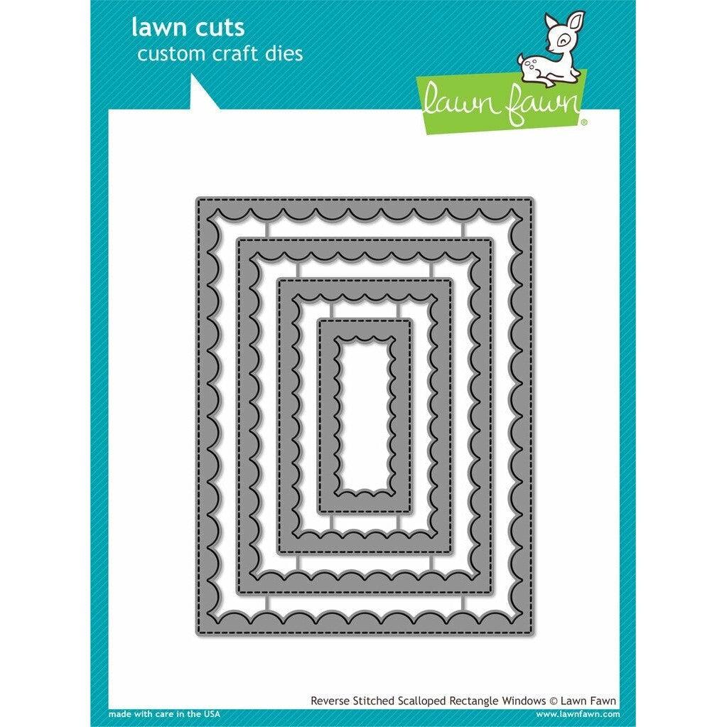 Lawn Fawn - Lawn Cuts - Reverse Stitched Scalloped Rectangle Windows-ScrapbookPal