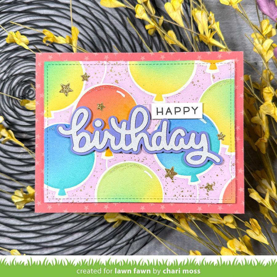 Lawn Fawn - Lawn Cuts - Scripty Birthday Outline Add-On-ScrapbookPal