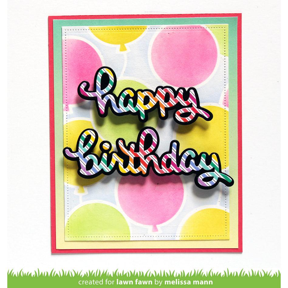 Lawn Fawn - Lawn Cuts - Scripty Birthday Outline Add-On-ScrapbookPal