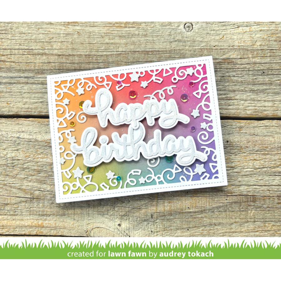 Lawn Fawn - Lawn Cuts - Scripty Birthday Outline Add-On-ScrapbookPal