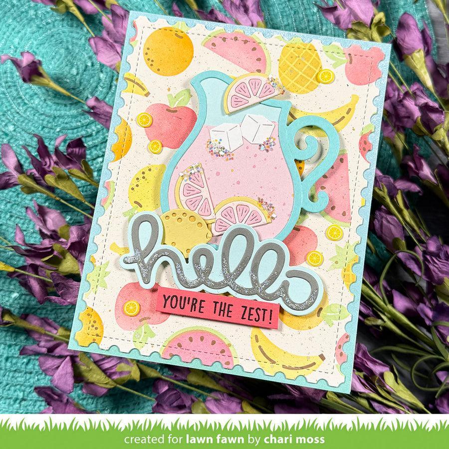 Lawn Fawn - Lawn Cuts - Scripty Hello Outline Add-On-ScrapbookPal